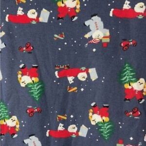 Hanna Andersson Blue Santa Print Kids Pajamas